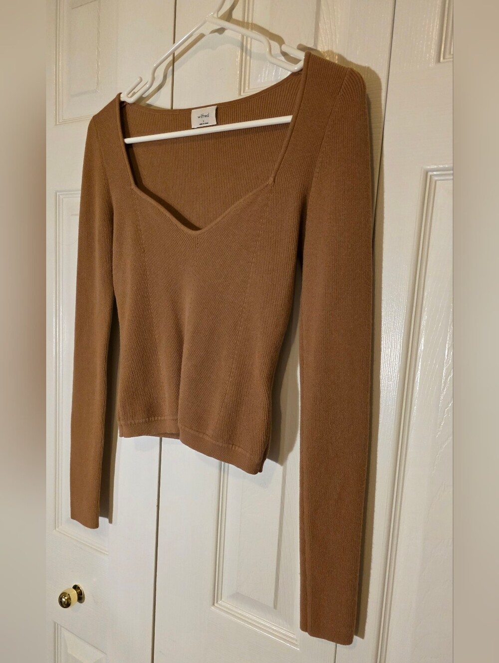 Aritzia Wilfred Tuscany Sweater In Camel Size Small - Picture 3 of 7